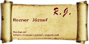 Rozner József névjegykártya